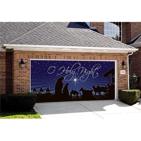 MY DOOR DECOR My Door Decor 285905XMAS-003 7 x16 ft. Nativity O Holy Night Outdoor Christmas Holiday Door Banner Decor; Multi Color 285905XMAS-003